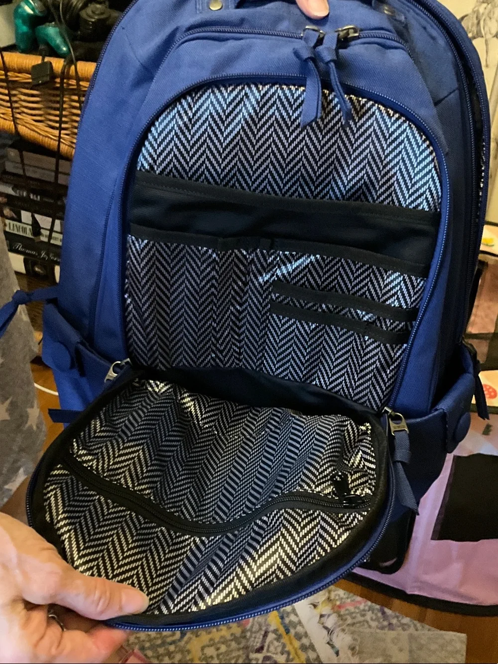 OGIO Navy Blue Women's Backpack with Front Pocket Accents